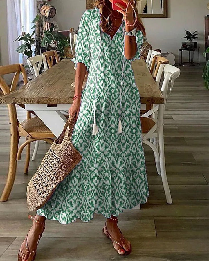LUNA | LEŽÉRNÍ MIDI ŠATY V BOHO STYLU