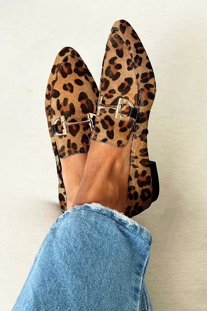 Gia - Elegantní mokasíny s leopardím vzorem