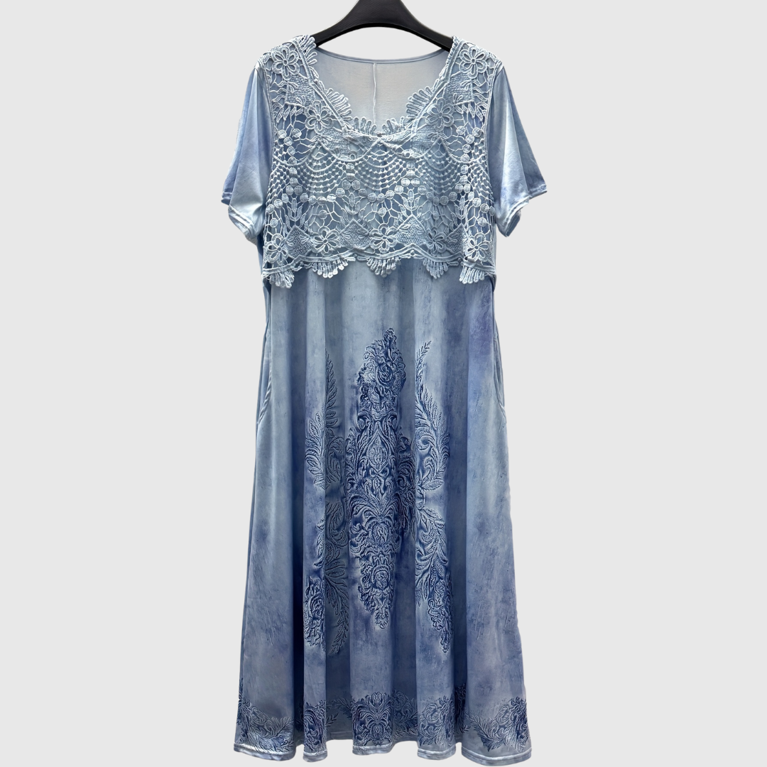 INDIGO | ELEGANTNÍ KVĚTINOVÉ MIDI ŠATY