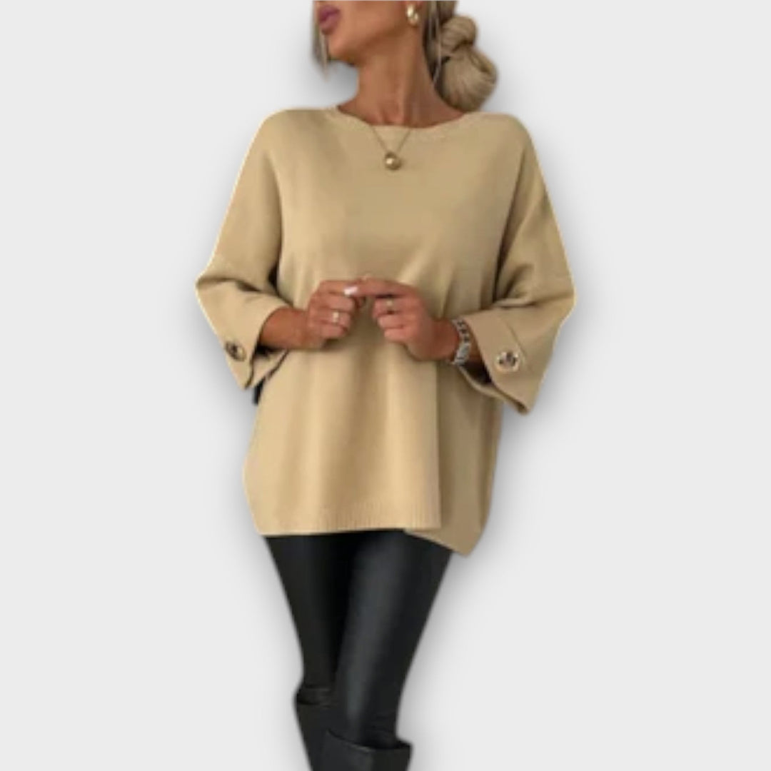Isabella - Elegantní bílá pletená halenka