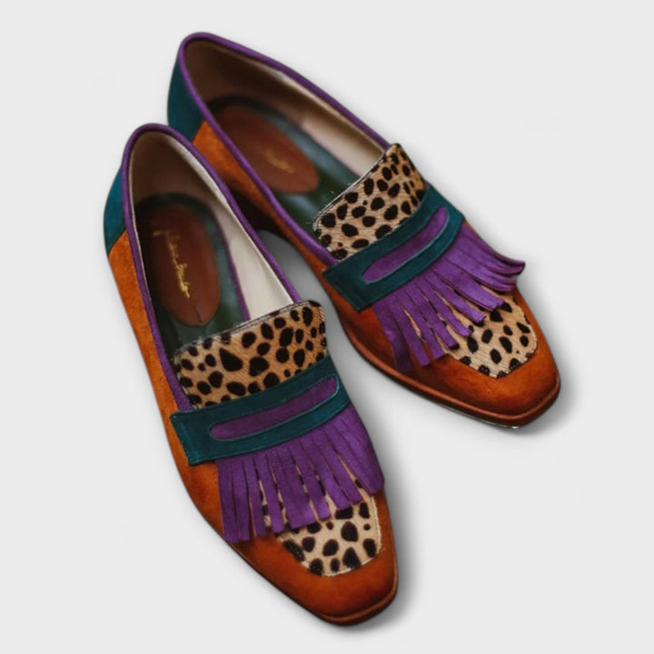 Fallon™ | Hnědé mokasíny s leopardím vzorem