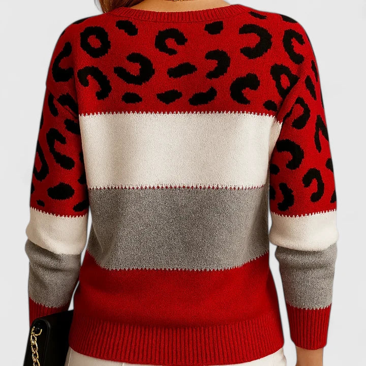Marizelina - Stylový svetr s leopardím vzorem