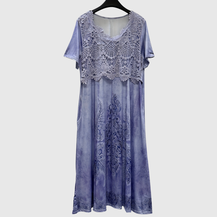 INDIGO | ELEGANTNÍ KVĚTINOVÉ MIDI ŠATY