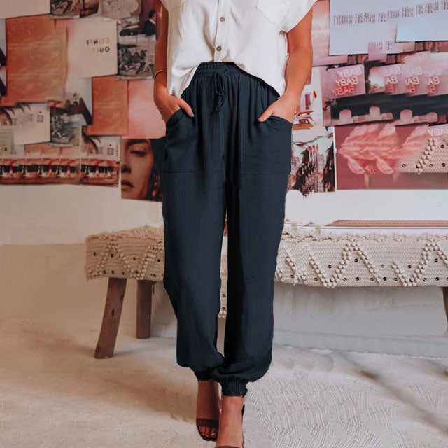 Kaeli – Elegantní kalhoty se stahovací šňůrkou
