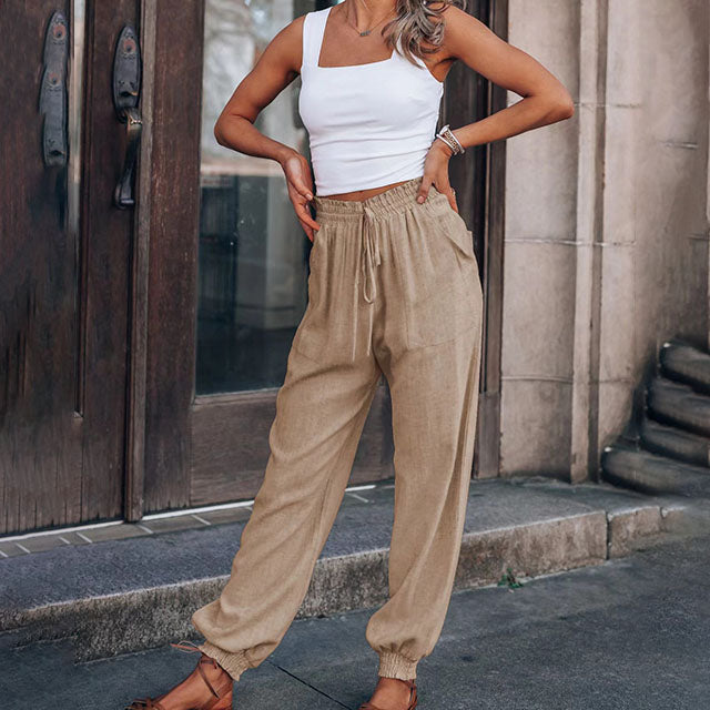 Kaeli – Elegantní kalhoty se stahovací šňůrkou