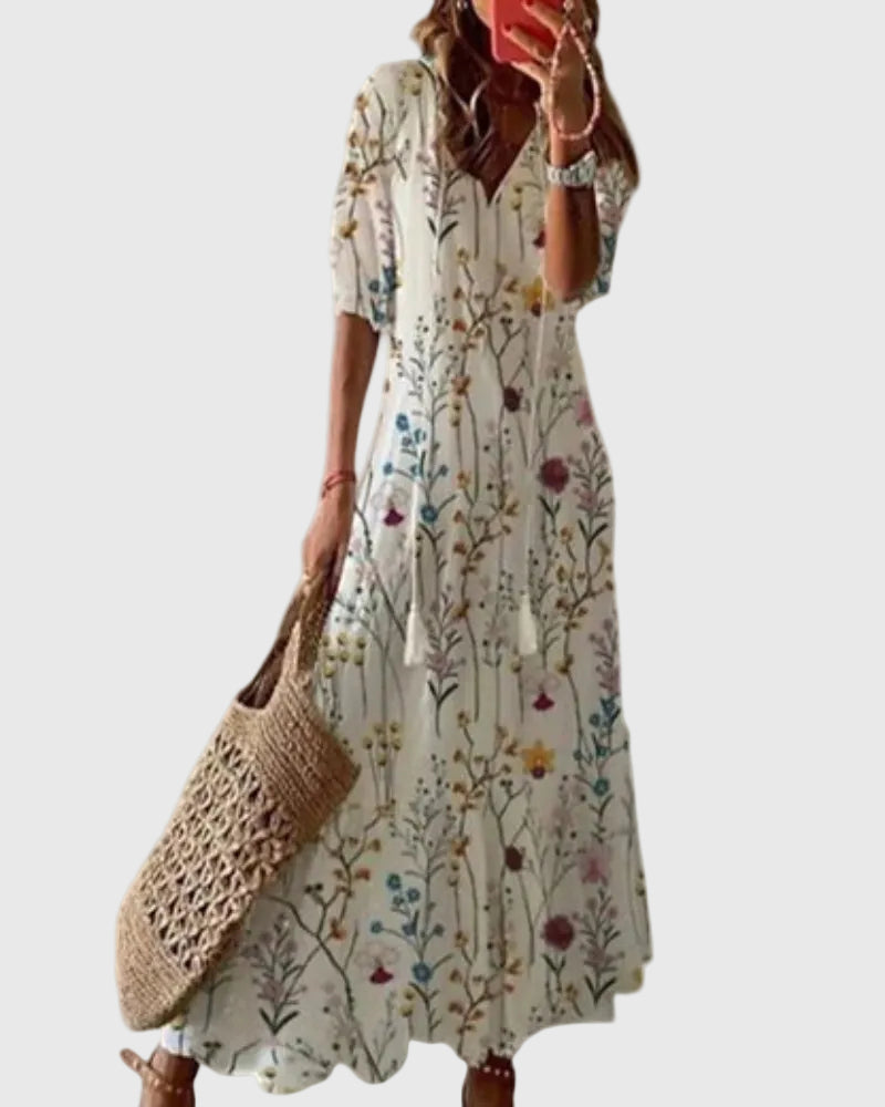 Amalia | Letní maxi šaty ve vintage boho stylu