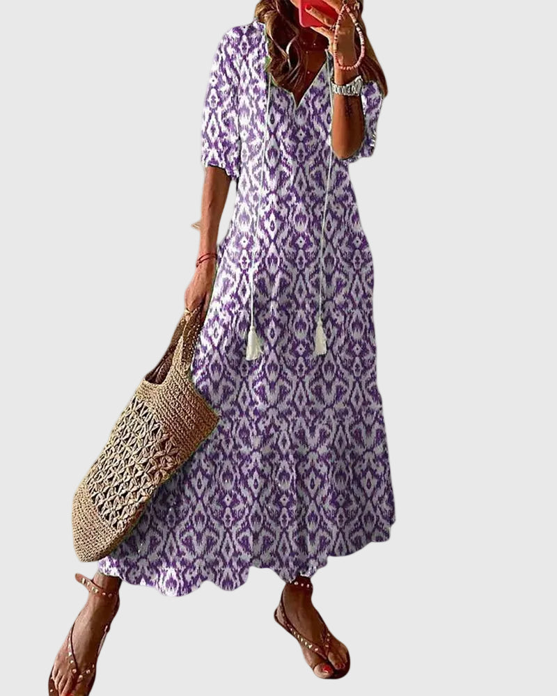 Amalia | Letní maxi šaty ve vintage boho stylu