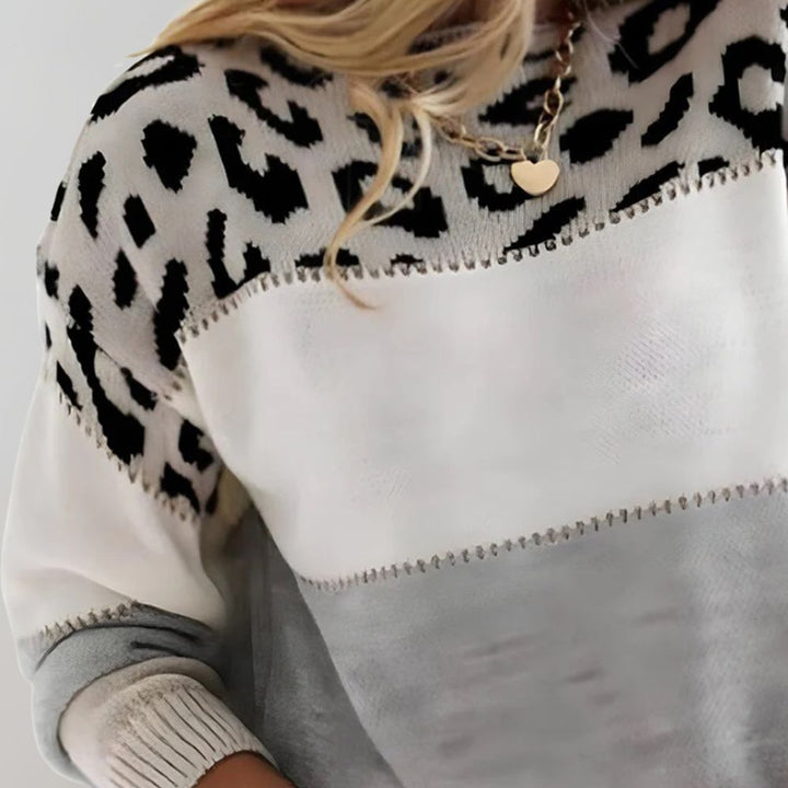 Diane | Pletený svetr s leopardím akcentem