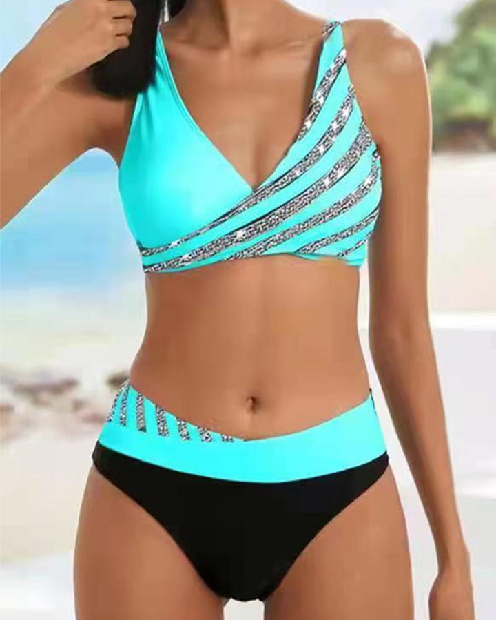 Mona - Bikiny s potiskem v teplých odstínech