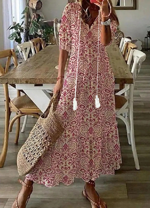 Amalia | Letní maxi šaty ve vintage boho stylu