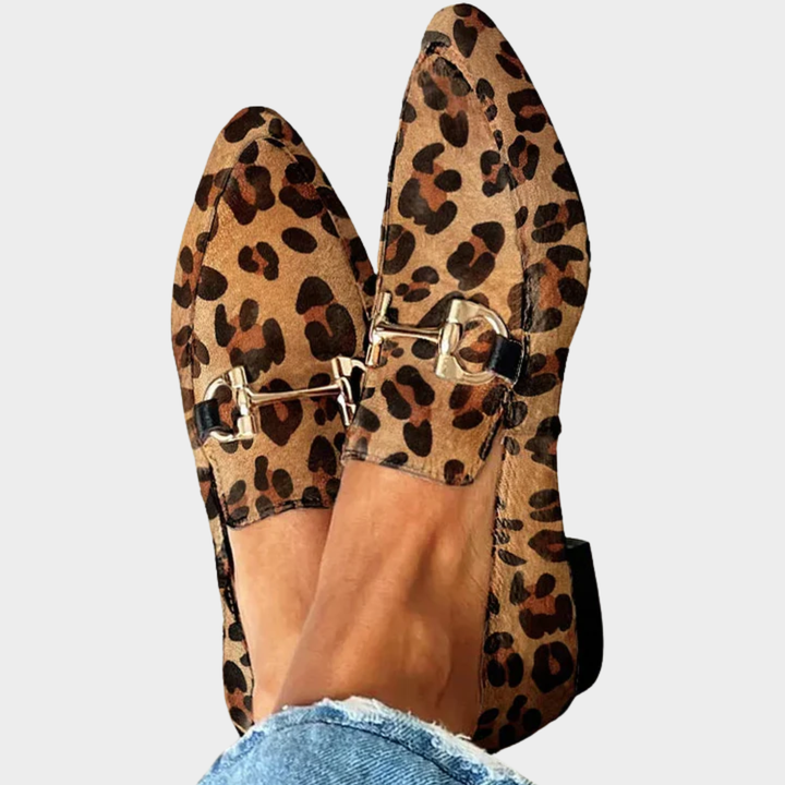 Gia - Elegantní mokasíny s leopardím vzorem