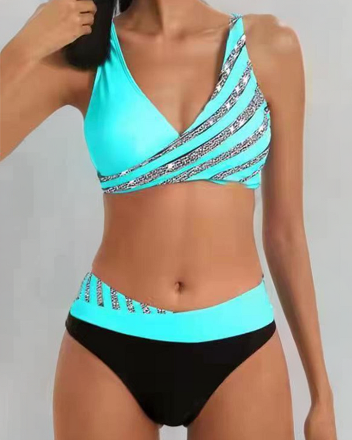 Mona - Bikiny s potiskem v teplých odstínech
