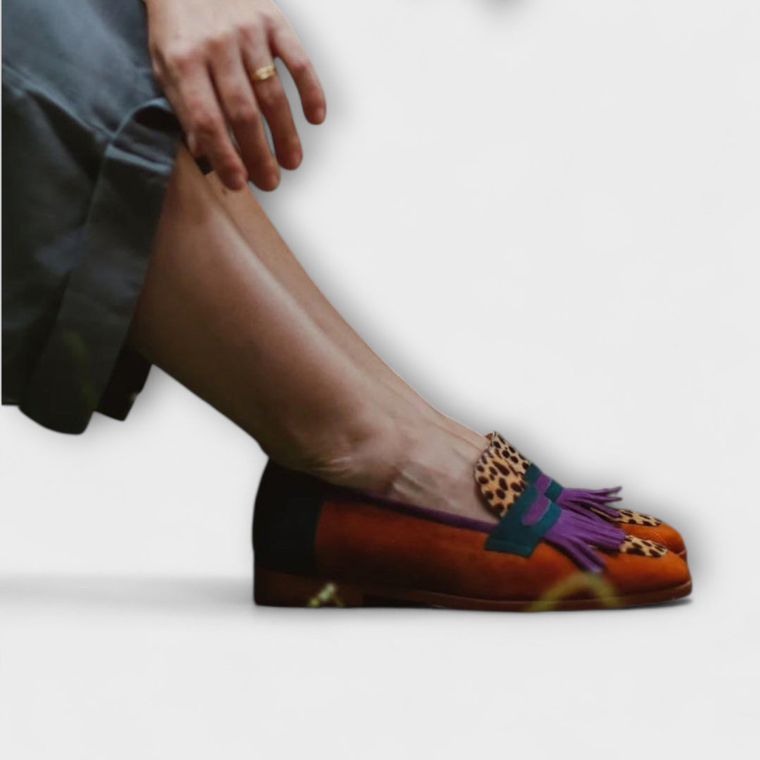 Fallon™ | Hnědé mokasíny s leopardím vzorem