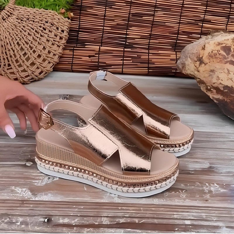 Baylie - Stylové metalické sandály