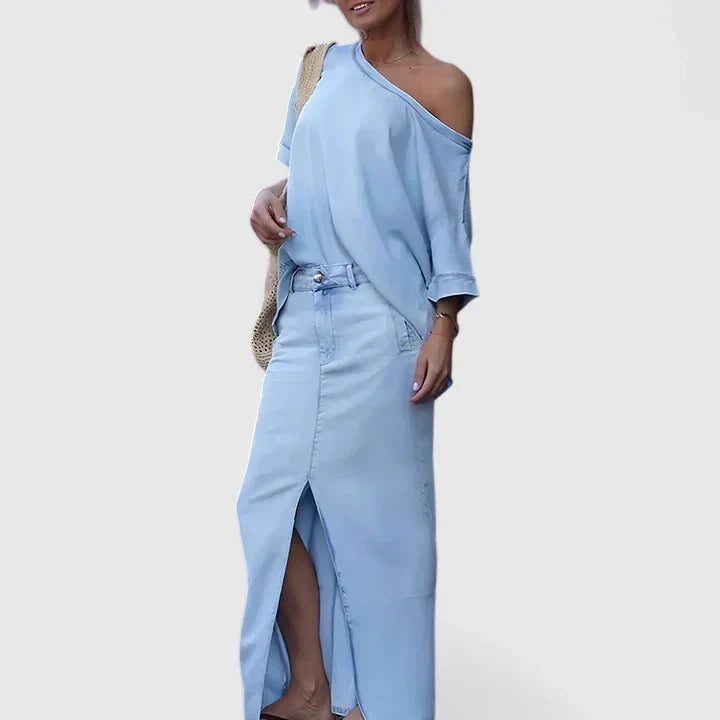 Averlynn | Elegantní komplet s maxi sukní