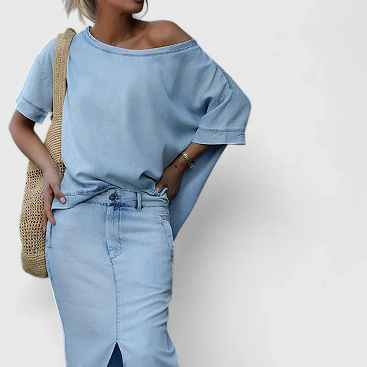 Averlynn | Elegantní komplet s maxi sukní